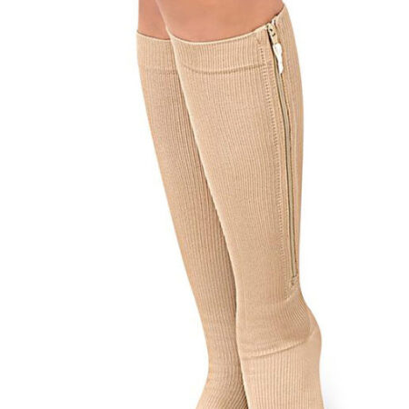 Media de compresión Media – Unisex Rodilla Dedos Libres Con Cierre 15-20 mmHg